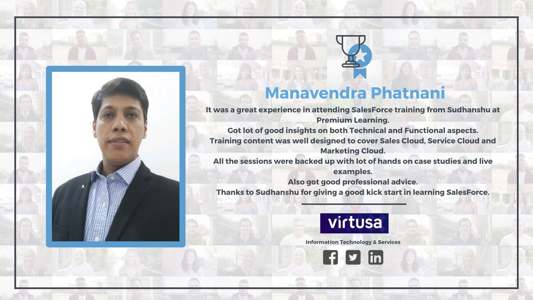 Manavendra Phatnani — Salesforce learner testimonial
