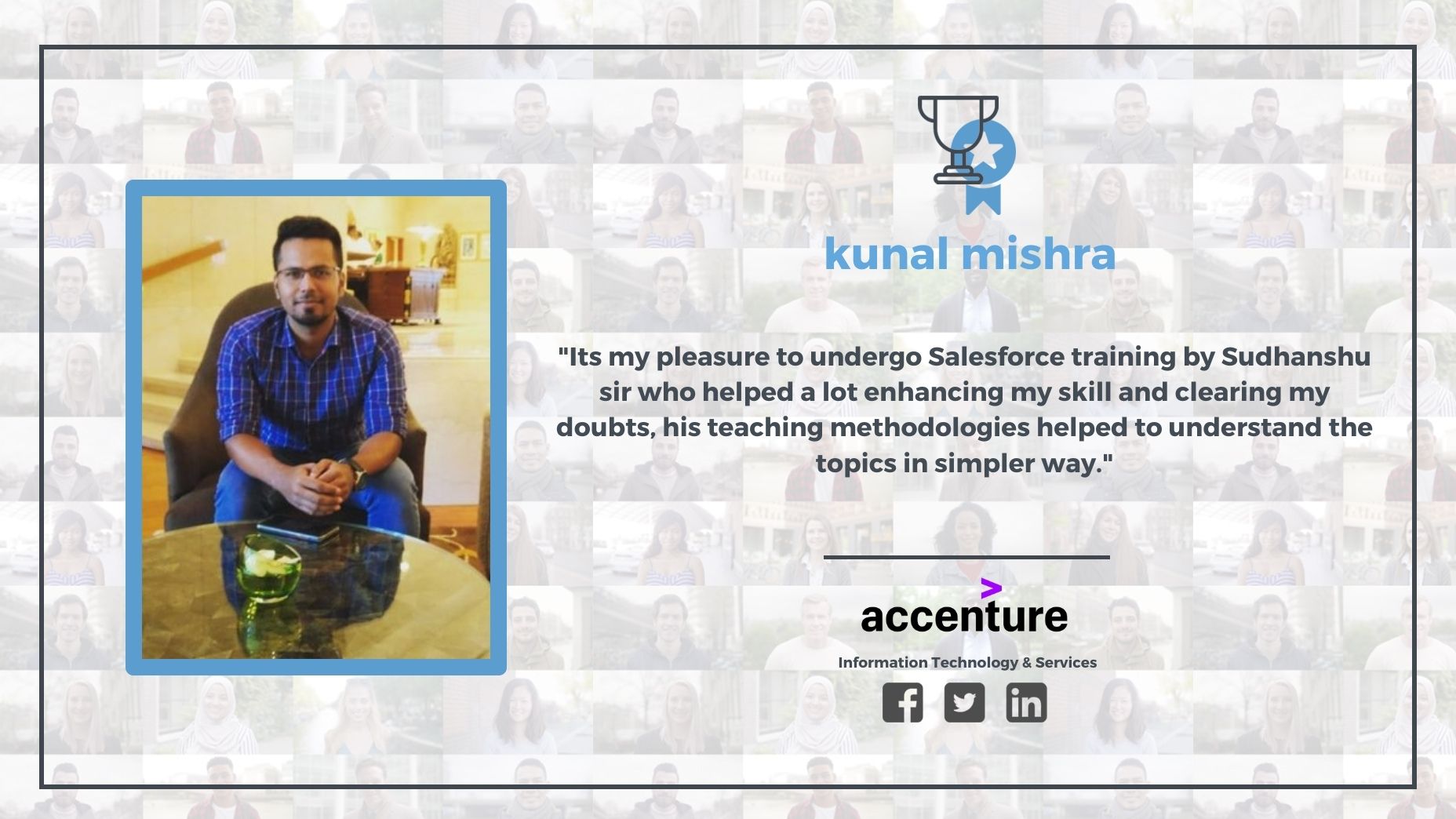 Kunal Mishra — Salesforce learner testimonial