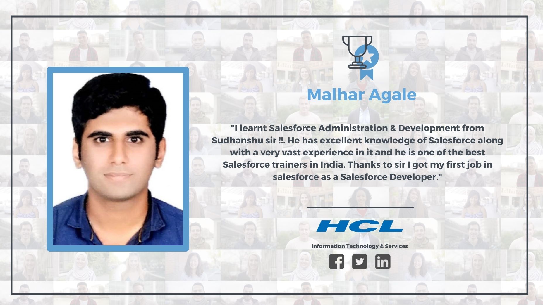 Malhar Agale — Salesforce learner testimonial