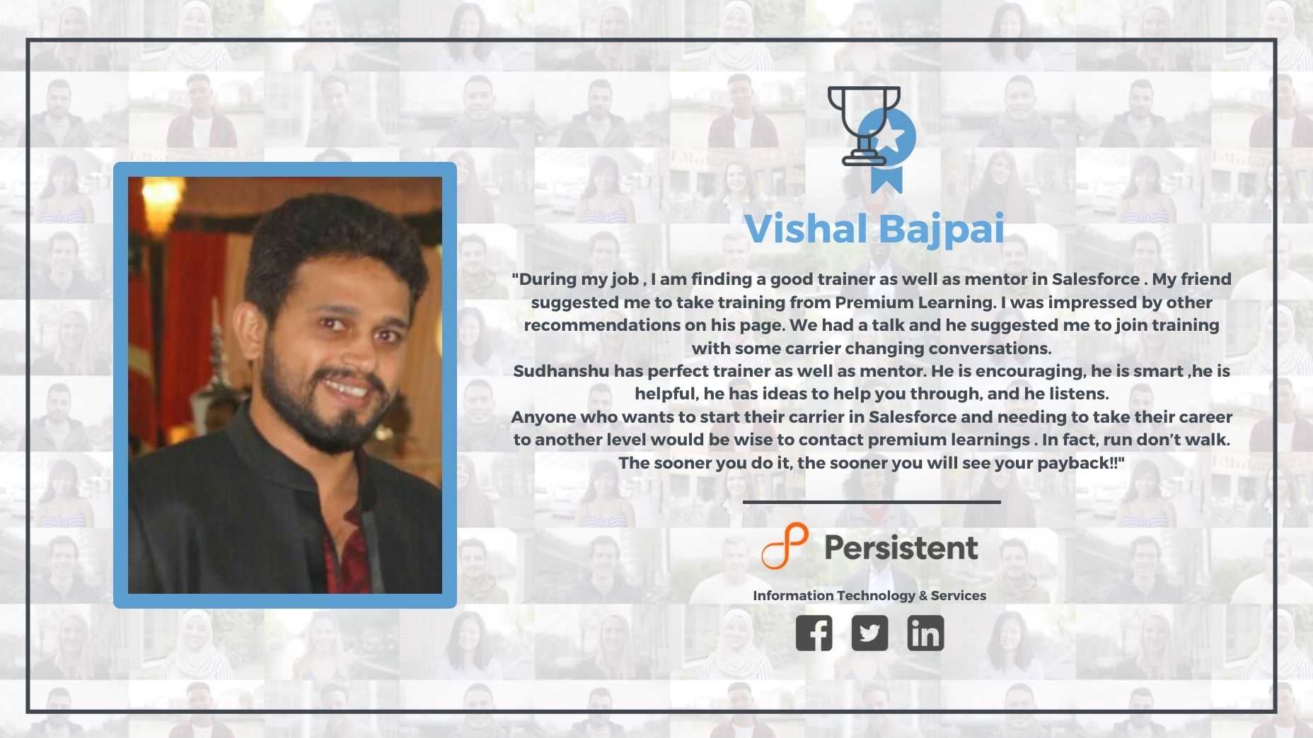 Vishal Bajpai — Salesforce learner testimonial